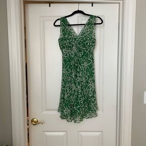 Ruffle Silk Chiffon Cocktail Dress